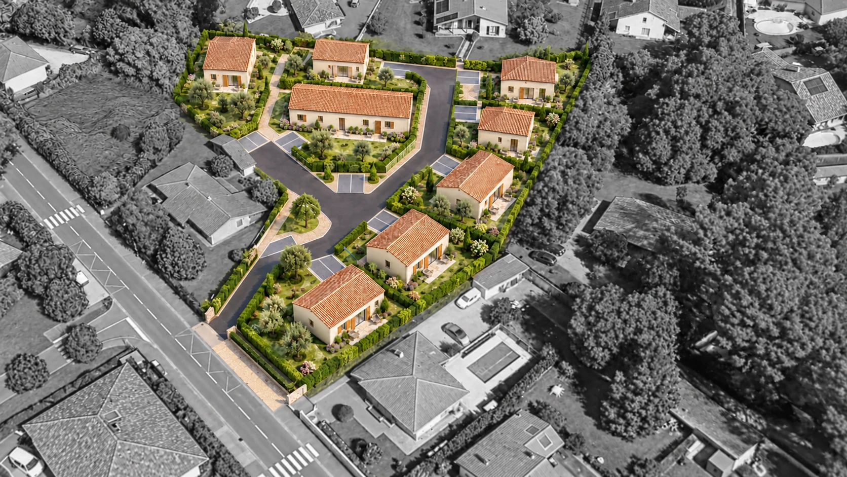 Vue d’ensemble illustrative du lotissement LUMA à Tosse